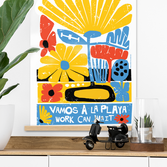 Colorful Wall Decoration Vamos A La Playa Art Poster