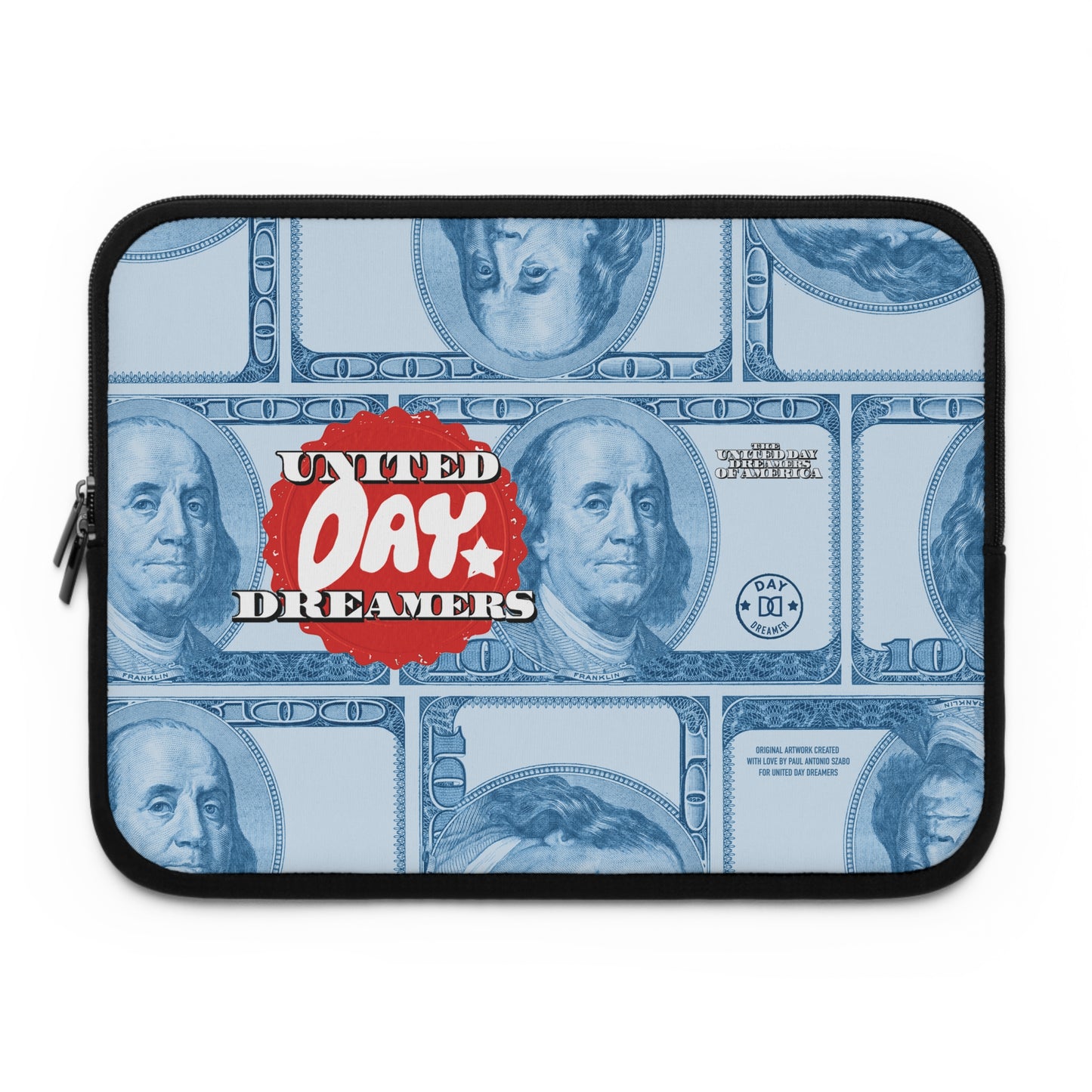 Lucky Money Day Dreamer Laptop Sleeve in Red White and Blue