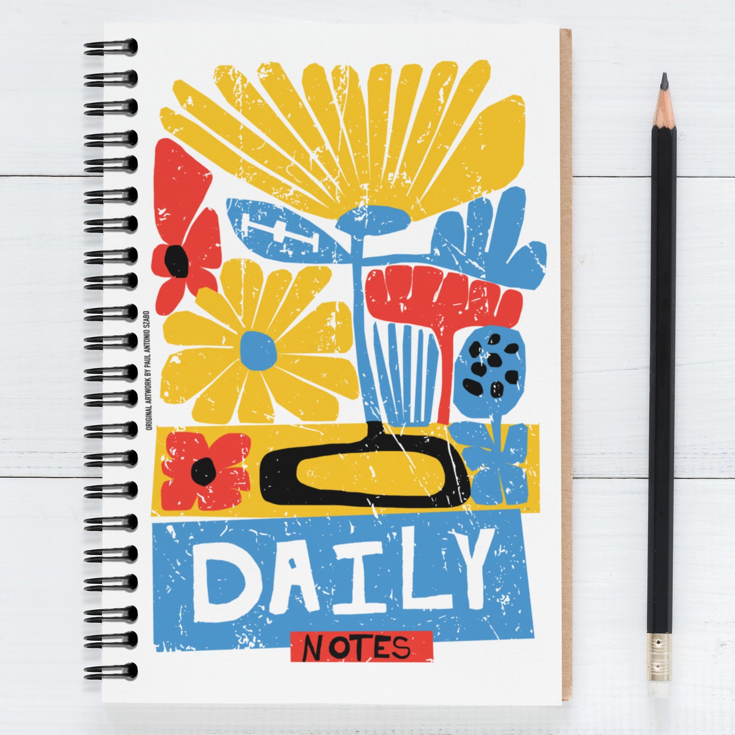 Daily Notes. La Isla. Spiral Handwriting Note Book by United Day Dreamers