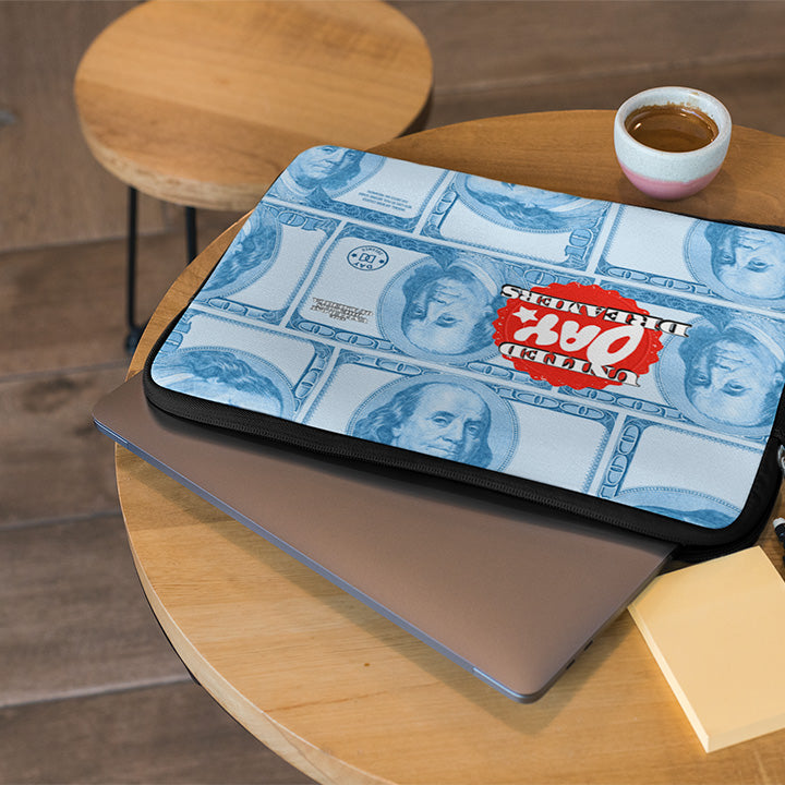 Lucky Money Day Dreamer Laptop Sleeve in Red White and Blue