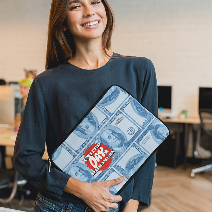 Lucky Money Day Dreamer Laptop Sleeve in Red White and Blue