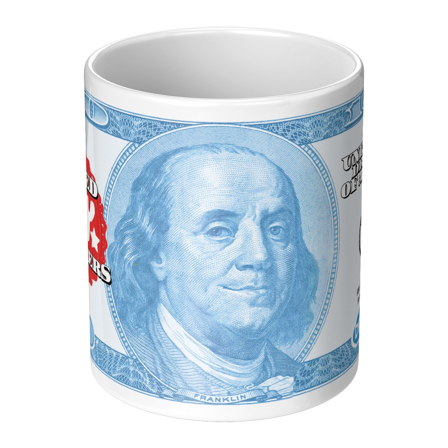 Lucky Money Red White And Blue Coffee Tea Mug