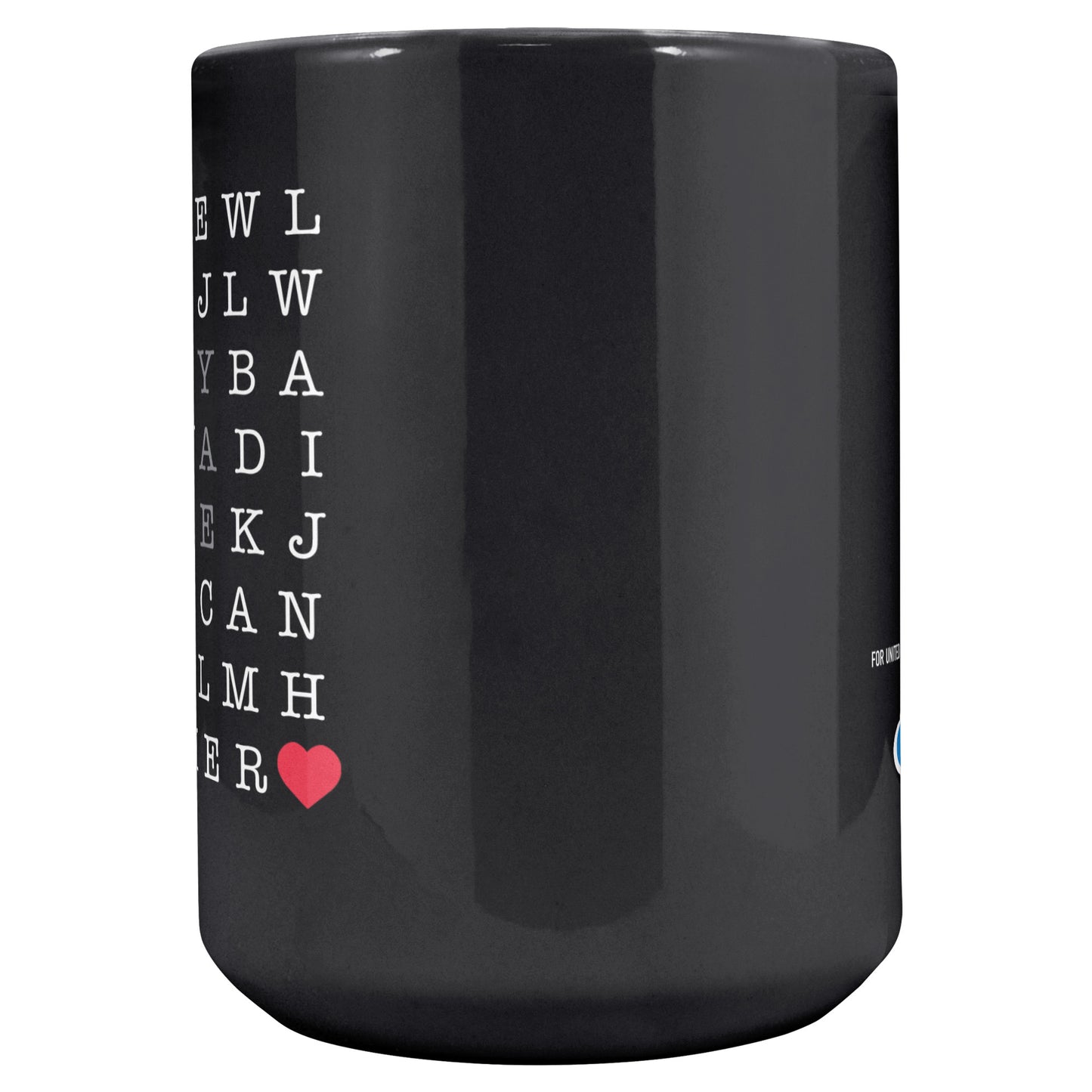 One Day A Time 15oz Word Puzzle Tea Coffee Mug in Black