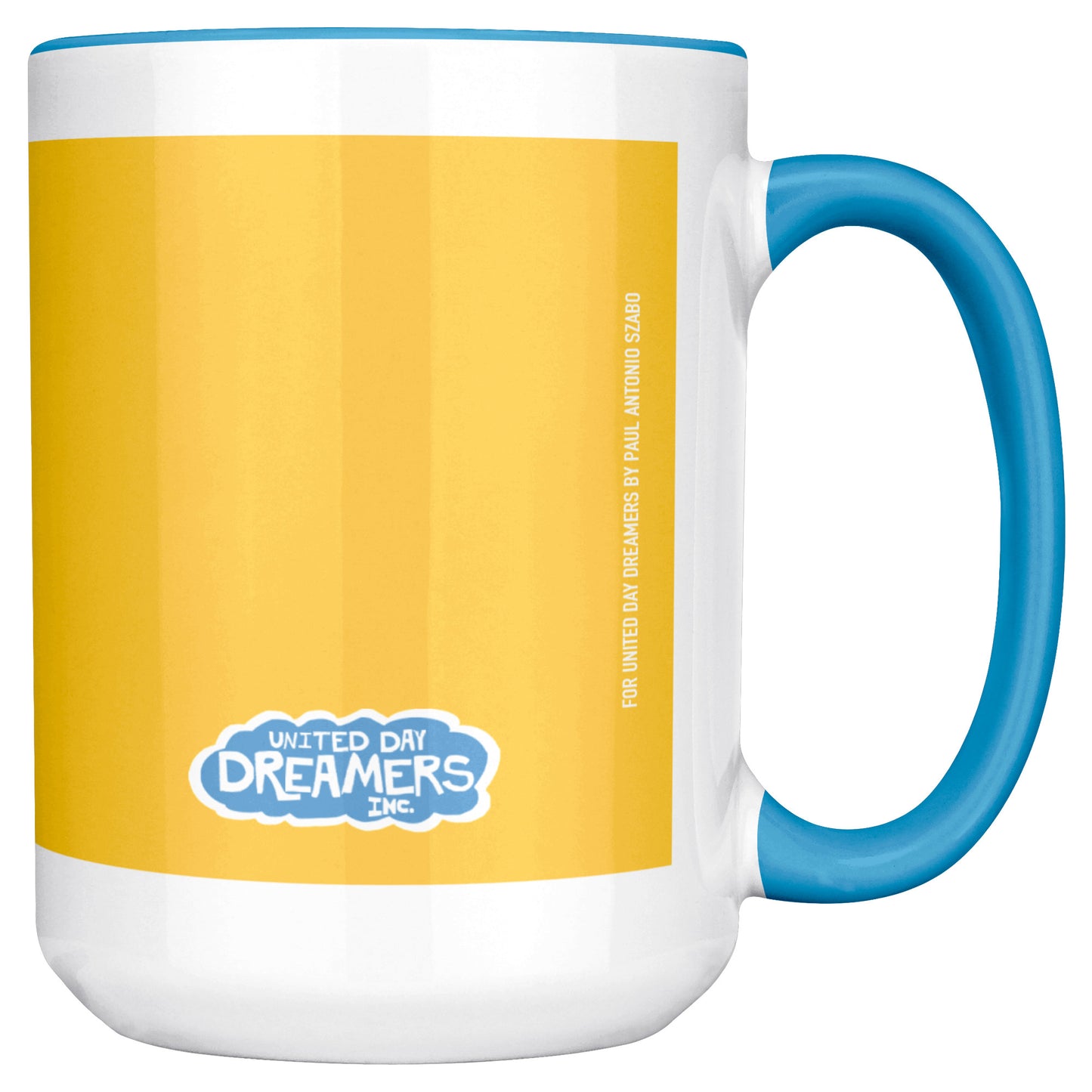 One Day At A Time 15oz Tea Coffee Mellow Yellow and Blue Mug