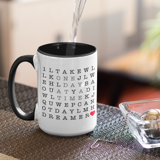 One Day At A Time 15oz Word Puzzle Tea Coffee Mug
