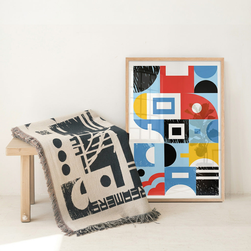Colorful Geometric Harmony – Framed Print (24 × 36)