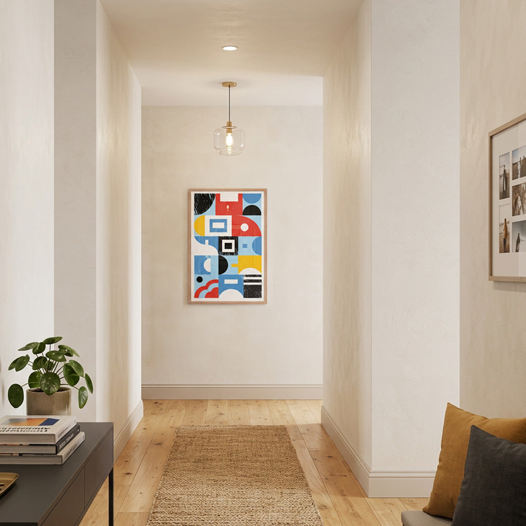 Colorful Geometric Harmony – Framed Print (24 × 36)