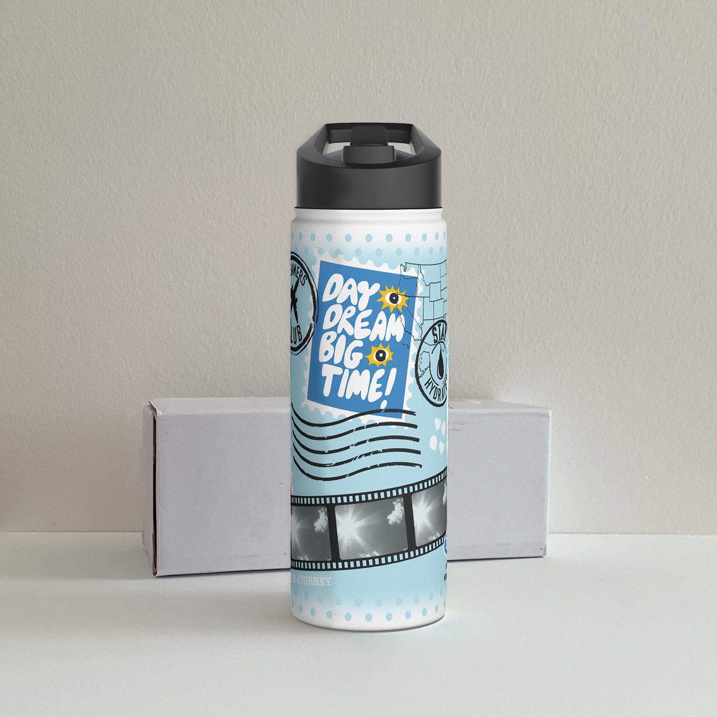 Travel Edition Premium 18oz  Water Bottle in Blue