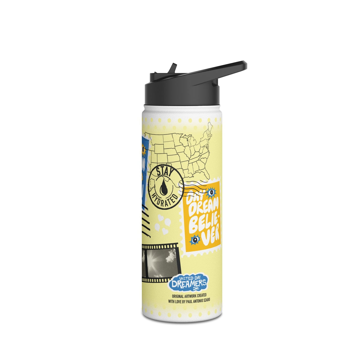 Travel Edition Premium 18oz  Water Bottle in Yellow